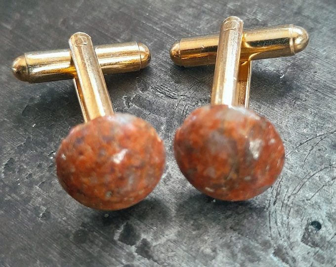 Gneiss Stone Cufflinks: Isle of Lewis Tribute, Ancient Natural Beauty (Gift Pouch)