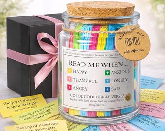 Bible Verse Jar, Christian Gift for Women, Prayer Cards Jar, Mothers Day Gift for Mom, Birthday Gift, Graduation Gift