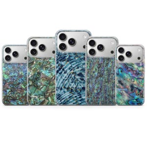 Blue Abalone Phone Case Mollusk Shell Cover for iPhone 17 Pro Max, 16e, 15, 14, 13 & Samsung S26 Ultra, S25 FE, A57, A56 Pixel 10, 9A