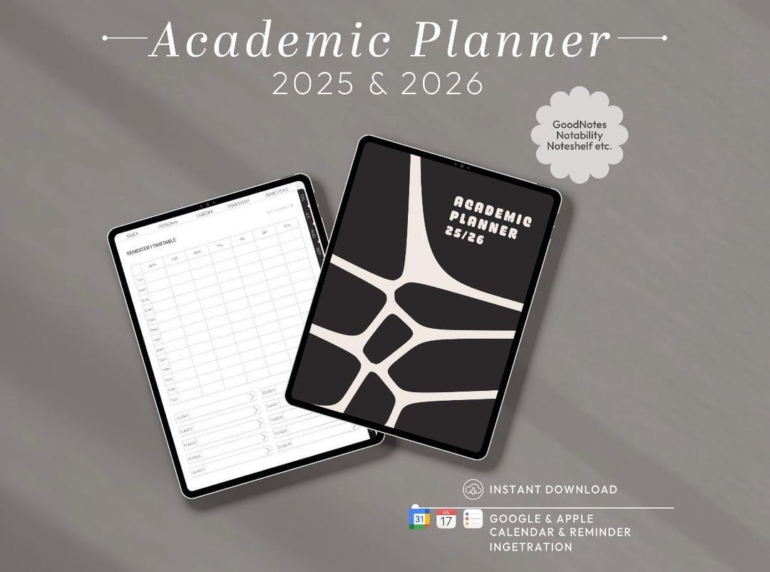 2025-2026 Digital Academic Planner | Student Organizer (goodnotes