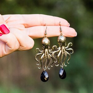 Oktopus-Ohrringe mit elegantem Vintage-Look