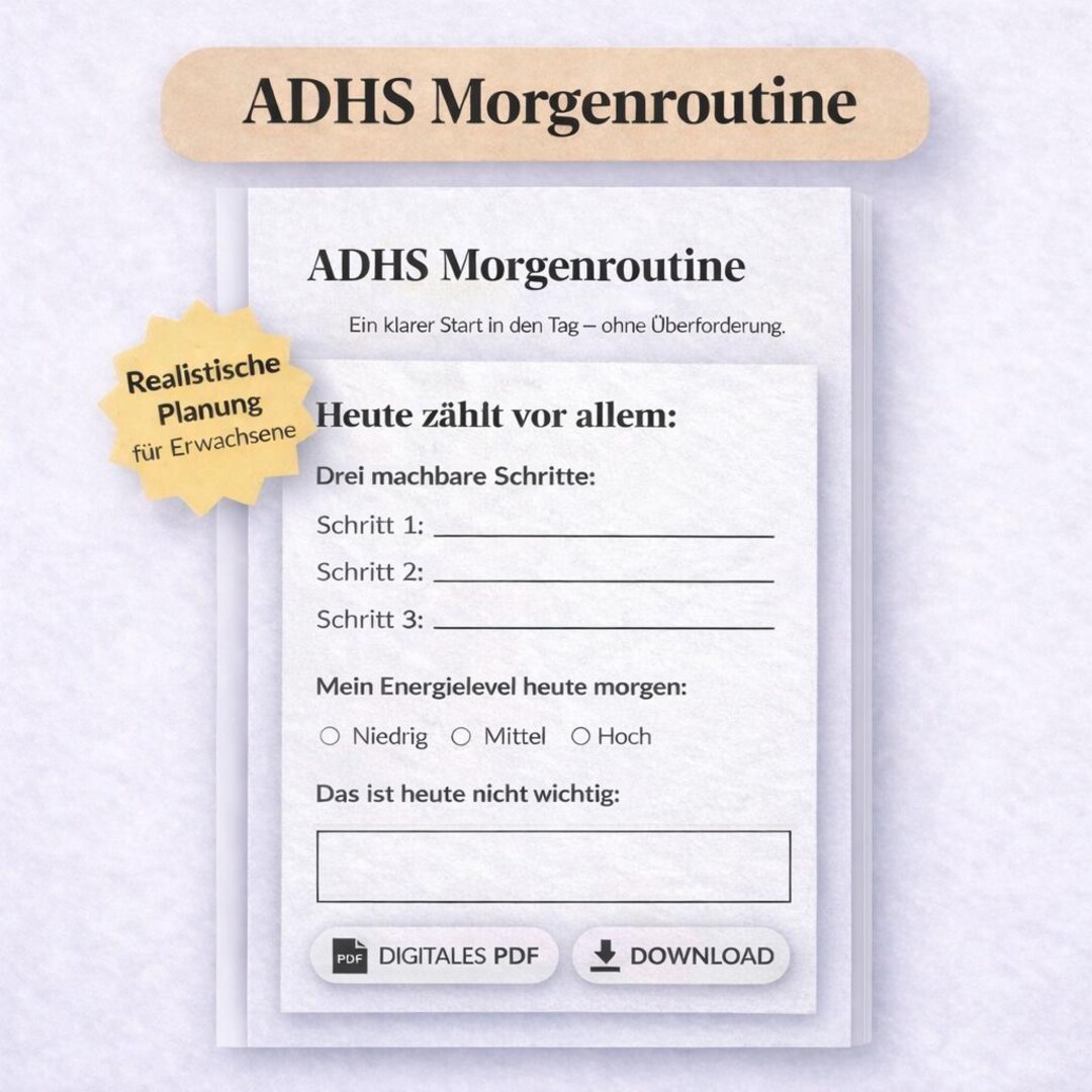 ADHD Morning Routine PDF – Structured Start to the Day for Adults ...