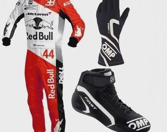 Red Bull Racing Suit, Gloves, Shoes Karting Kit – Digital Print Cardura Fabric