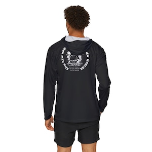 Nautical SunSmart Men's Sports Warmup Hoodie | Sailing Sun Stripe