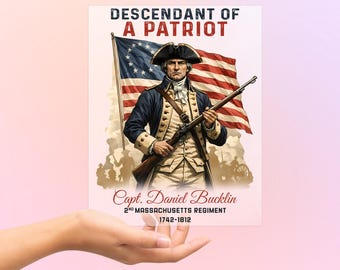 Transferencia personalizada Descendiente de Patriotas DTF, 4 de julio Listo para imprimir, 250 aniversario Termoen DTF, Día de la Independencia DTF, USA DTF