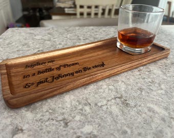 Bourbon Charcuterie & Snack Serving Tray with Glass