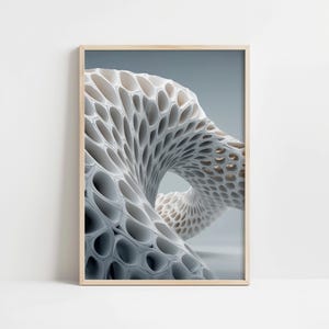 Parametric 3D Organic Mesh Sculptural Modern Wall Art