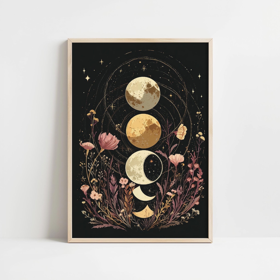 Whimsigoth Decor Moon Phases Celestial Witchy Gothic Wall Art - Etsy