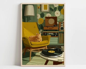 Atomic Cat Vinyl Records Retro Digital Download