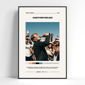 Another Round Movie Poster, Minimalist Poster, Mid Century Modern, Retro Vintage, Wall Art, Home Decor