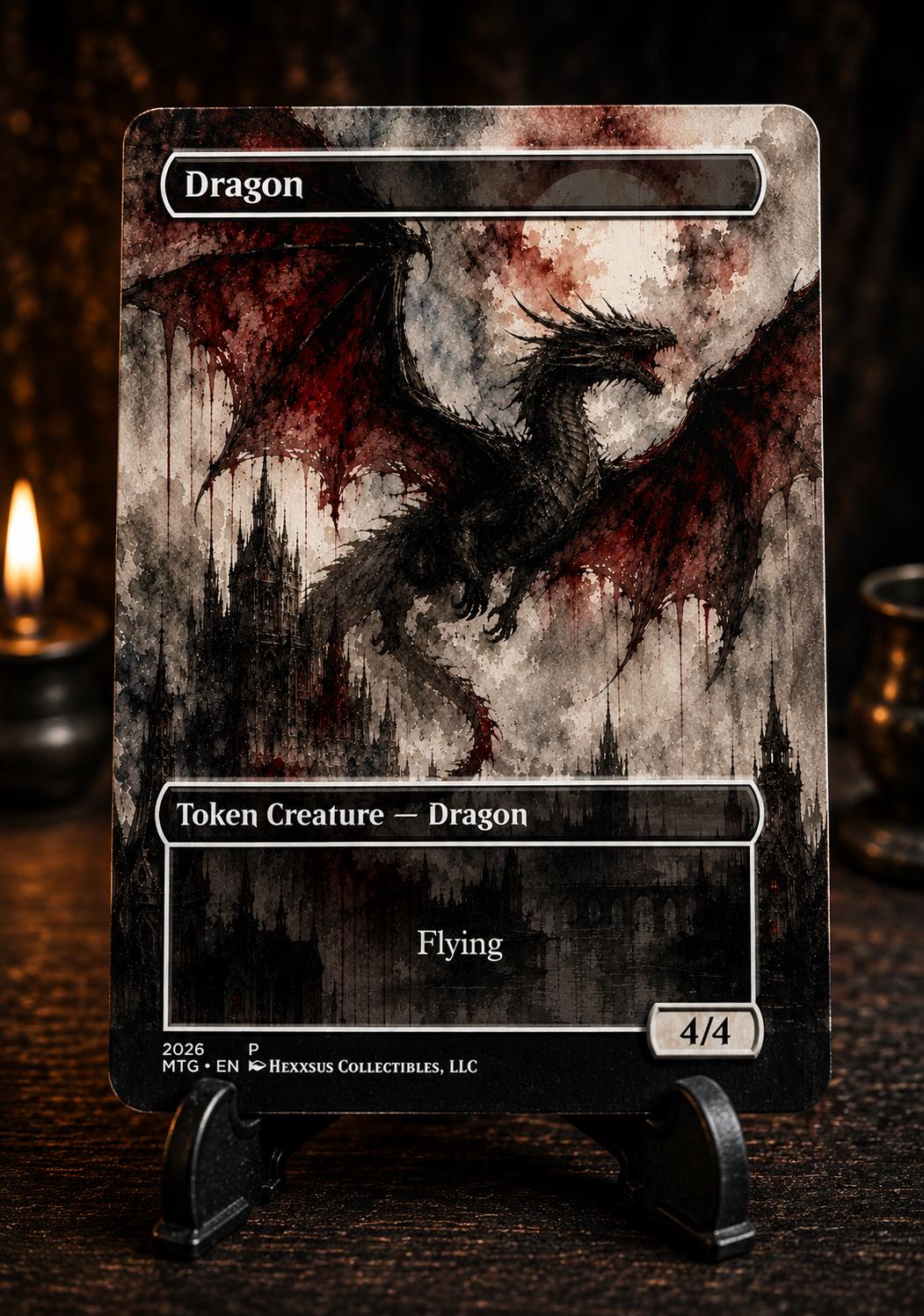 Dragoon Token Elemental Dragon Token Set (4) – Gothic Fantasy Dragon Tokens - Etsy