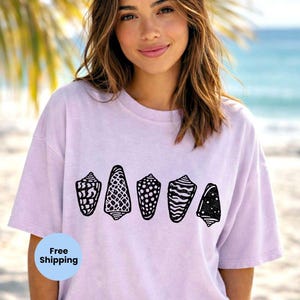 Cone Seashell Shirt | Oceancore | Cone Shells | Hawaii | Comfort Colors® Relaxed Fit T-shirt | Linocut Shirt | Gift for Beach Lovers