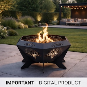 Brasero hexagonal moderno – Archivos digitales (Dxf Pdf Step)