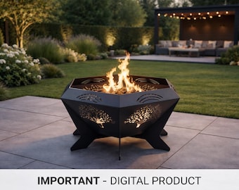 Modern Hexagonal Fire Pit – Digital Files (Dxf  Pdf  Step)