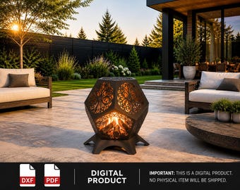 Decorative Fire Pit – Digital DXF / PDF Files for Laser Cutting