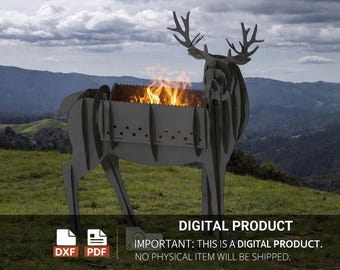 Metal Deer Fire Pit / Garden Wood Stove – Decorative Log Holder & Outdoor Heater