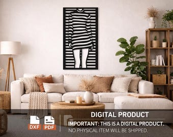 Abstract Female Metal Wall Art – Modern Minimalist Decor