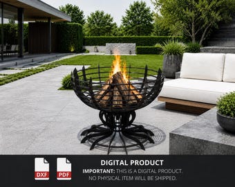 Modern Metal Fire Pit – Digital Design Files (DXF & PDF)