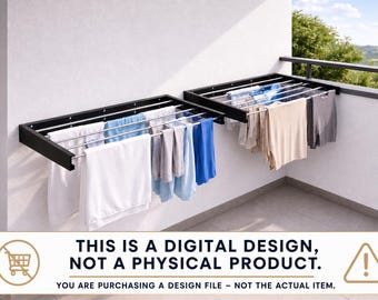 100cm Foldable Wall Mounted Drying Rack  Digital Download File