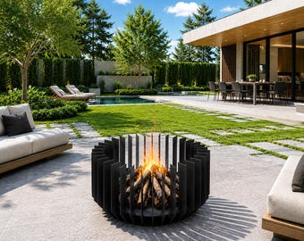 Modern Steel Fire Pit – Digital Design Files (DXF & PDF)