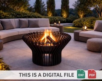 Modern Fire Pit – Digital DXF / PDF Files for Laser Cutting