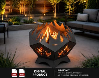 Geometric Fire Pit Plans – CNC Plasma/Laser Cut DXF & PDF (Digital Download)