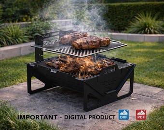 Portable Two-Level BBQ Grill – CNC / Laser Cut Files