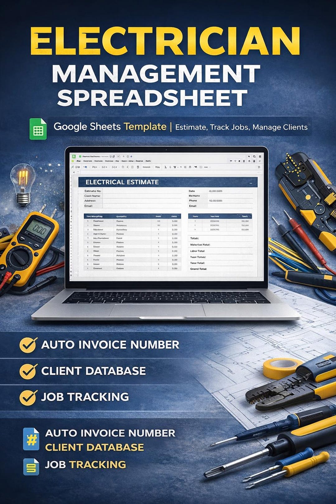 Electrician Estimate Template Google Sheets | Electrical Contractor ...