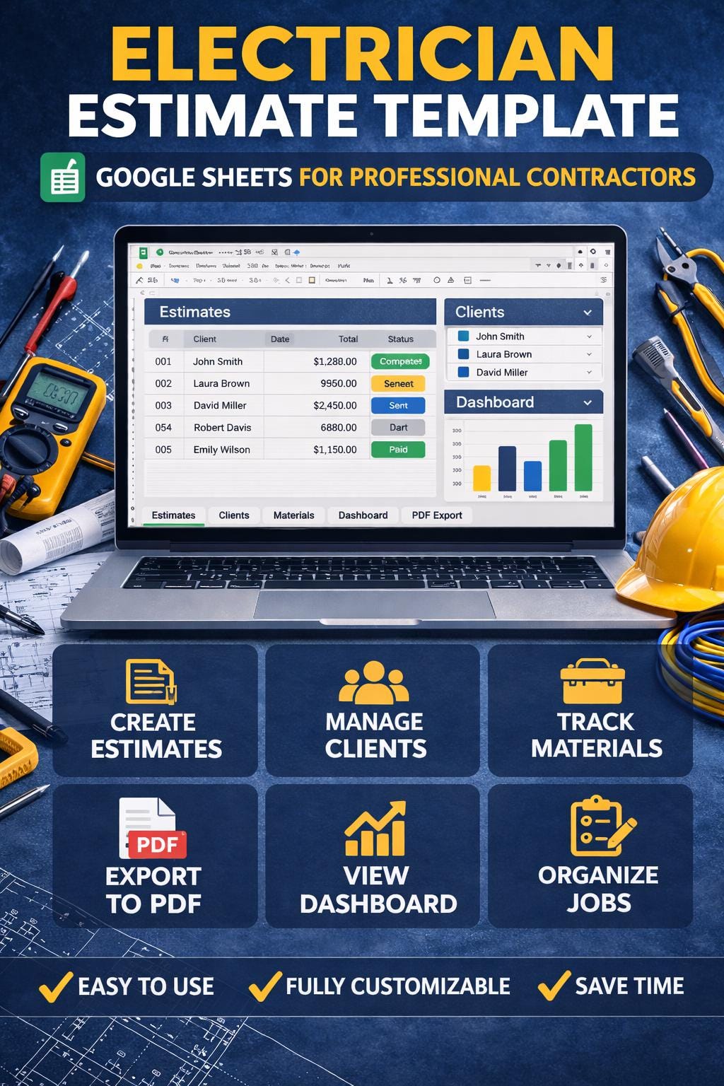 Electrician Estimate Template Google Sheets | Electrical Contractor ...