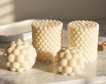 Vela de burbujas / Vela minimalista / Decorativa / Decoración del hogar hecha a mano