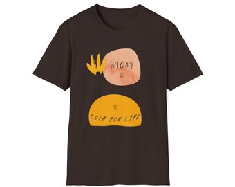 Camiseta "Amor de mamá por la vida" / Diseño minimalista floral abstracto