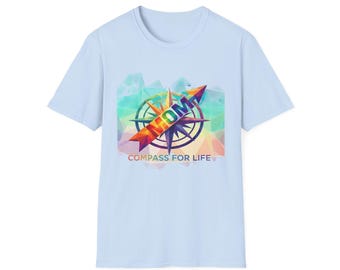 Camiseta Mom Compass – Top geométrico de aventura con espíritu viajero