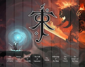 El Señor de los Anillos - Juego de fundas personalizadas para libros (8 fundas para libros de tapa dura)