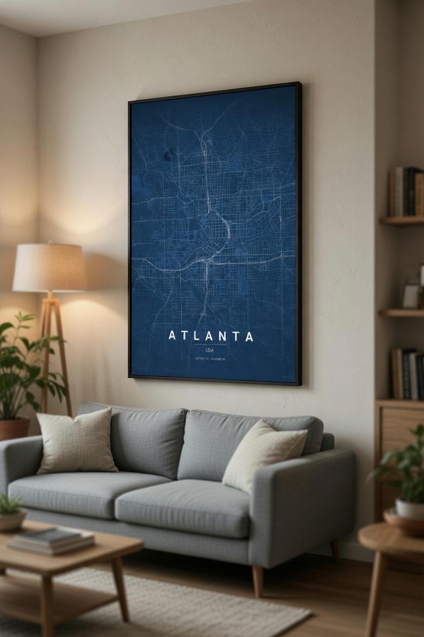 Atlanta Map Poster | City Map Art Print | Georgia - Etsy