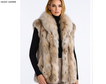 Chaleco de piel sintética de lujo para mujer / Prenda de abrigo suave y elegante / Look elegante para festivales o eventos nocturnos / Estilo moderno para clima frío / Regalo para ella