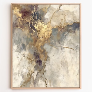 Abstrakcyjna sztuka ścienna, drukowana, złota, teksturowana, neutralna, nowoczesna, duża, do pobrania w wersji cyfrowej, dekoracja do domu