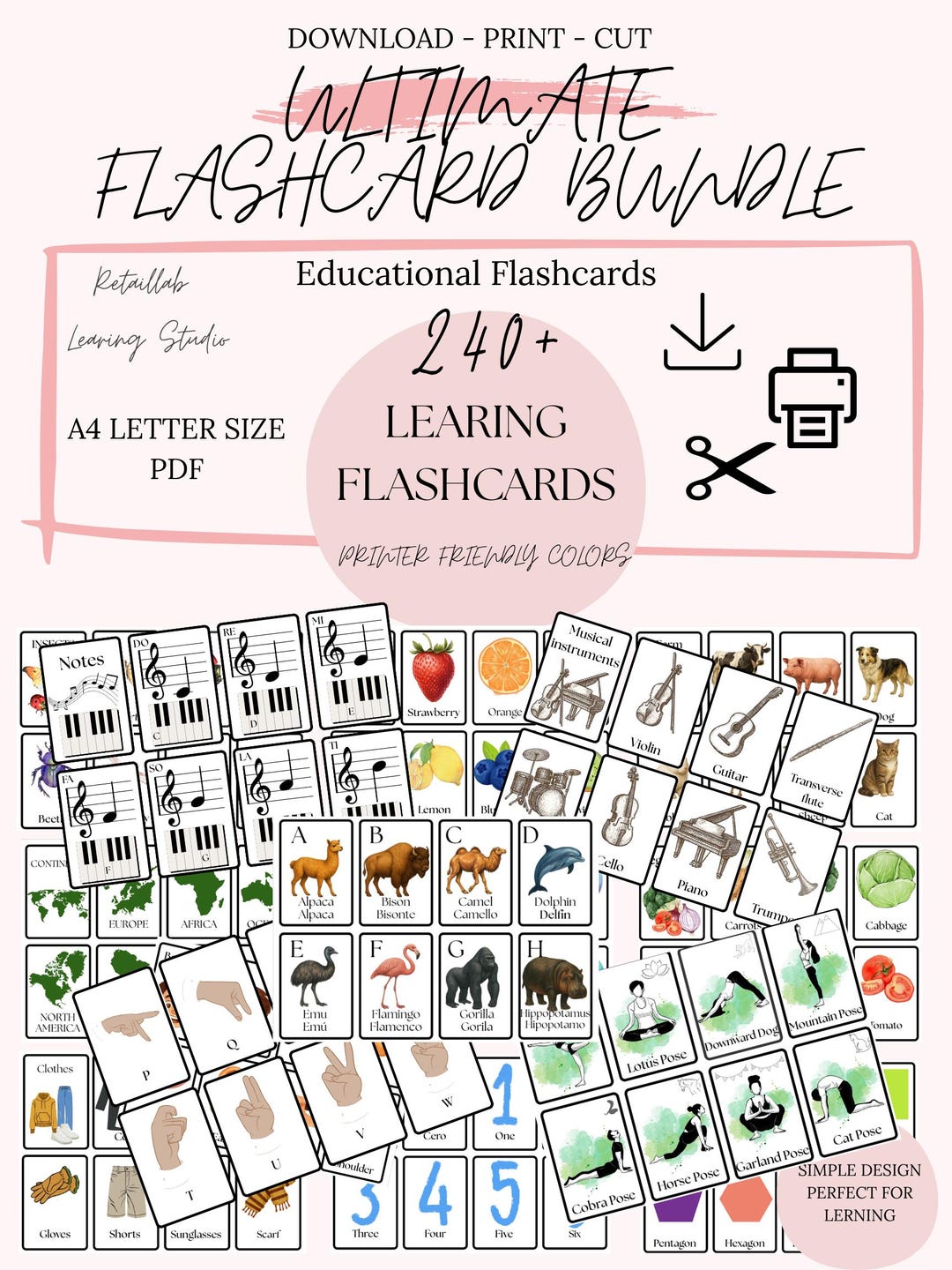 Ultimate FLASHCARD Bundle - Printable Cards for Educators, Alphabet ...