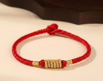Pulsera budista de nudo de la suerte con hilo rojo hecha a mano para hombres y mujeres, talismán espiritual, regalo para bebés.