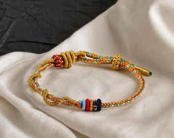 手作りの巳年ブレスレット、幸運の赤い紐ブレスレット、お守り、中国の干支ギフト、男女兼用