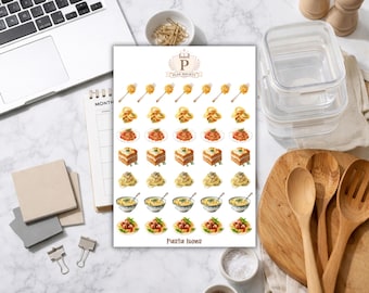 Pasta Sticker Bogen für Planer & Journals |  Essen Planner Aufkleber, Memory Keeping, Scrapbooking
