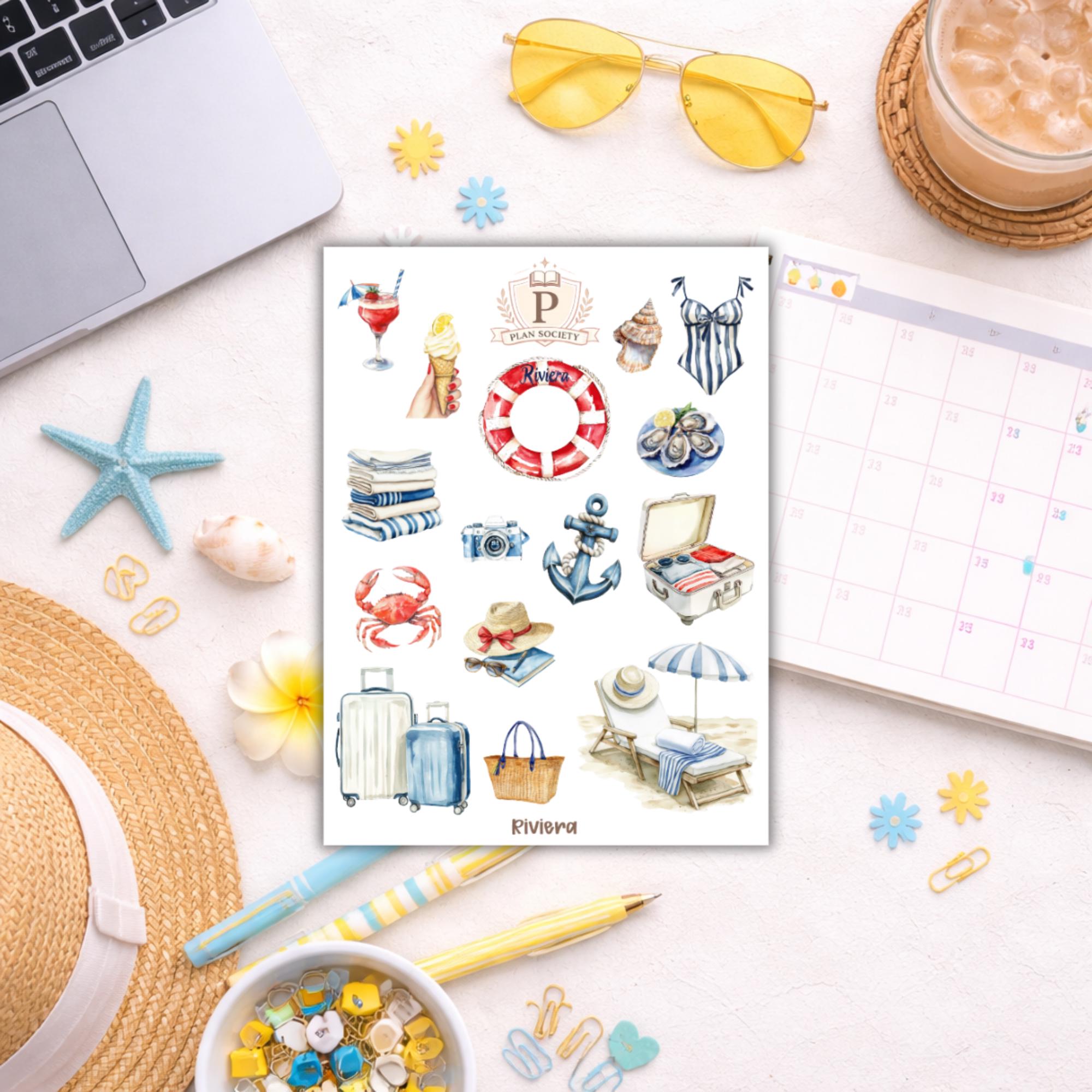 Italian Riviera Sticker Riviera Sticker Sheet for Planners & Journals | Travel Planner Stickers ...