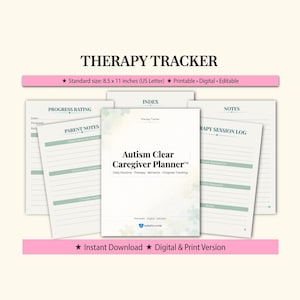 Autism Therapy Tracker Printable | ABA Therapy Log | Progress Tracker | Special Needs Planner | Digital & Printable PDF | Caregiver Tracker