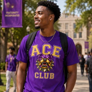 Que Dawg Line Number Club Shirt | Que Dog Crossing Tee | Omega Man Gift | Greek Fraternity Shirt | Ques Apparel afbeelding 1