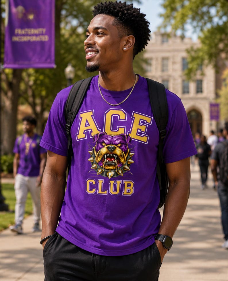 Que Dawg Line Number Club Shirt | Que Dog Crossing Tee | Omega Man Gift | Greek Fraternity Shirt | Ques Apparel afbeelding 1