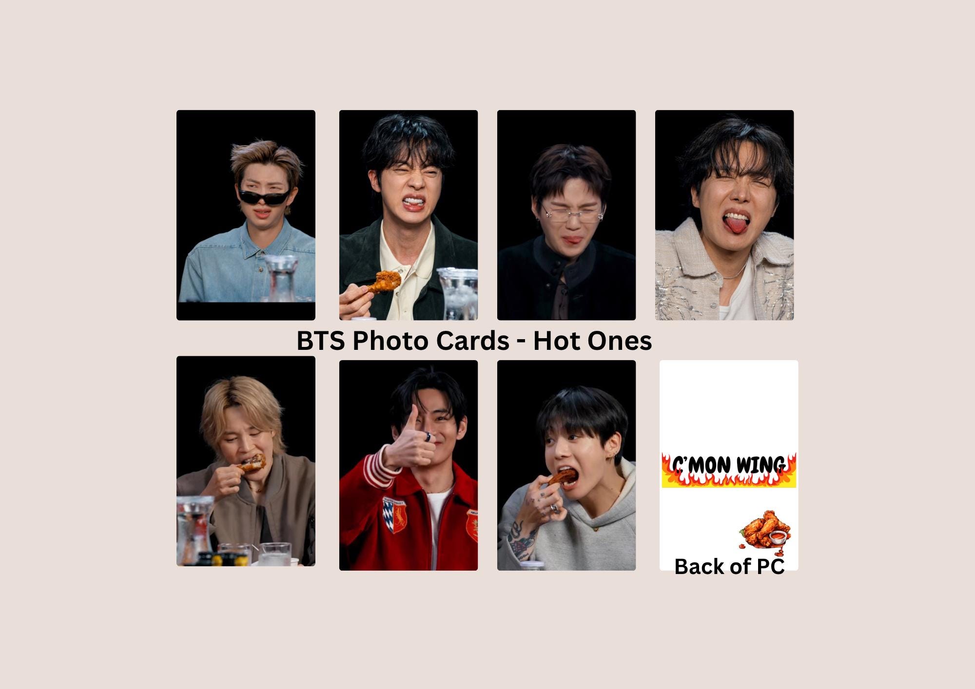 BTS Photo Cards - Hot Ones - Fan Made - Double Sided - ARMY - Etsy