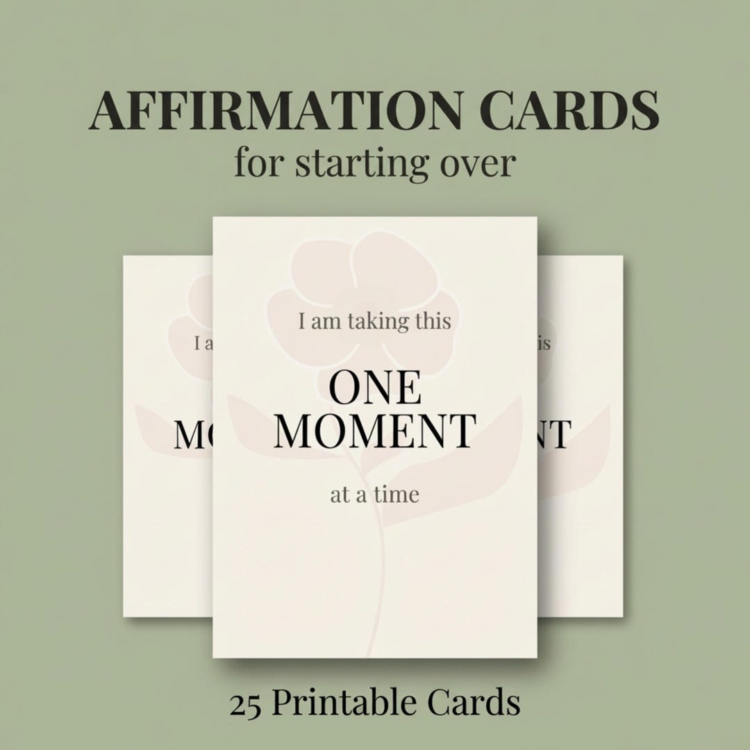 Starting Over Affirmation Cards Printable, 25 Healing Cards for Life ...