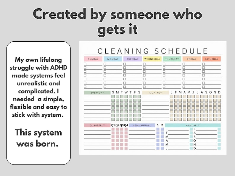 ADHD Cleaning Schedule Printable | Editable Cleaning Checklist PDF ...