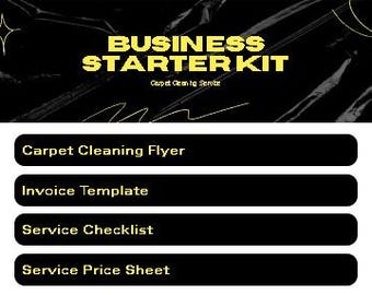 Kit de inicio para negocio de limpieza de alfombras / Plantillas editables de Canva (descarga digital)
