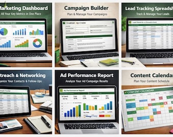 Kit de marketing para empresas de servicios / Planificador de campañas, Rastreador de anuncios (Excel)