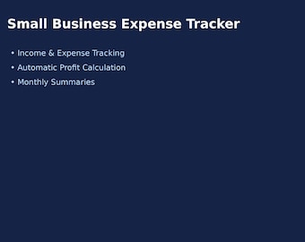 Seguimiento de gastos de pequeñas empresas en Excel / Hoja de cálculo de ingresos y ganancias, herramienta de finanzas empresariales